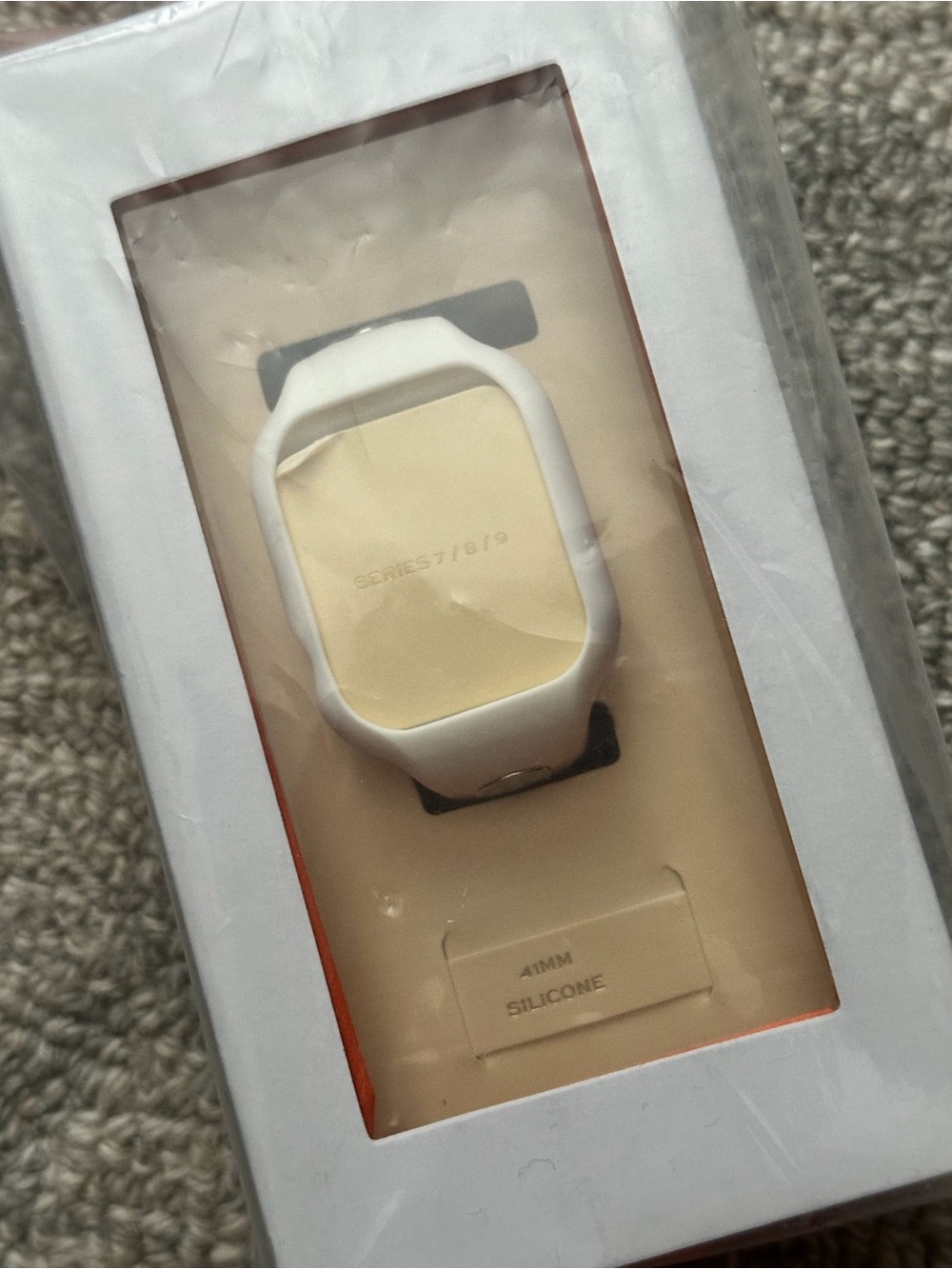 NWT Tory Burch White T-Monogram Silicone Apple Watch Series 7/8/9 Band 41MM - Picture 3 of 4
